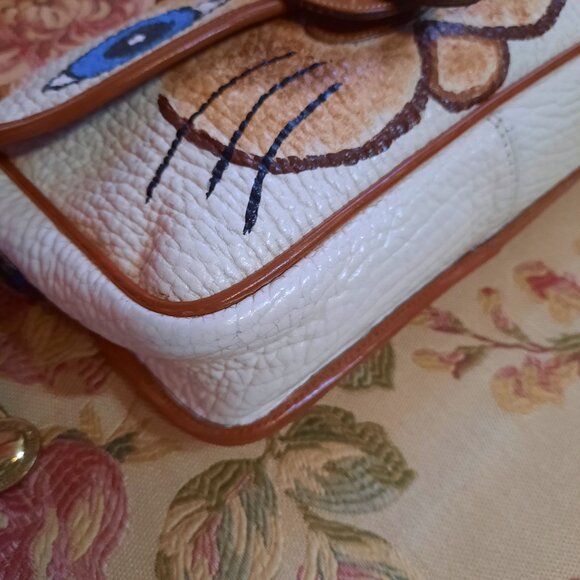 Vintage Dooney & Bourke Equestrian Hand Painted Siamese Cat Crossbody Bag - Picture 8 of 16